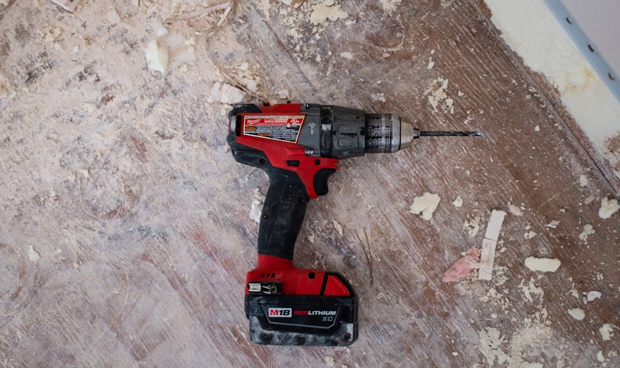 Drill on a workbench during renovation